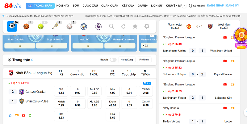 cá cược thể thao tại 84win