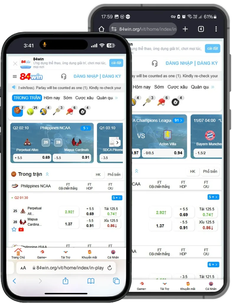 giao diện app 84win